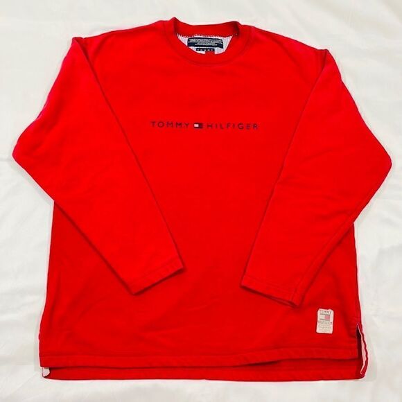Vintage Tommy Hilfiger Spell Out Lightweight Crewneck Sweater - Picture 1 of 10